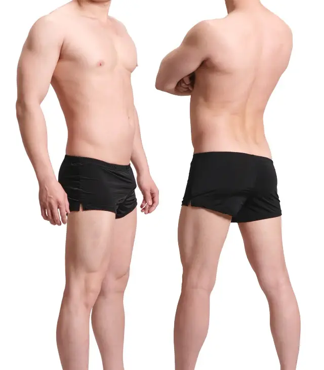 Mens Underwear Ice Silk Boxer Shorts homme Solid Mid-rised U Convex Pouch Underpants Cueca Men's Arrow Pants Plus Size M-XXL — image 2