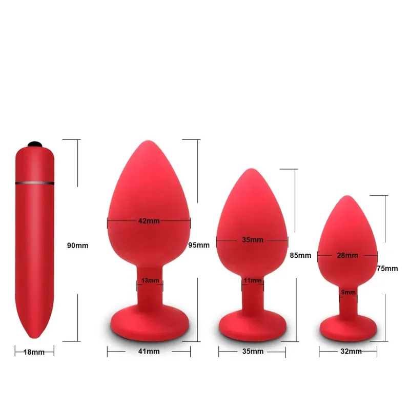 4pcs Soft Silicone Anal Plug Mini Erotic Bullet Vibrator Butt Plug Sex Toy for Men Women Gay Couples Anal Prostate Stimulator — image 17
