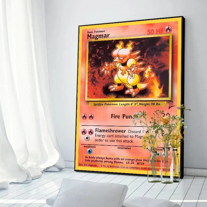 Pokemon Basis Set 1996 Jaar Engels Kaarten Shining Canvas Painting Poster Print Watercolor Wall Art Picture Home Decor Gifts — image 15