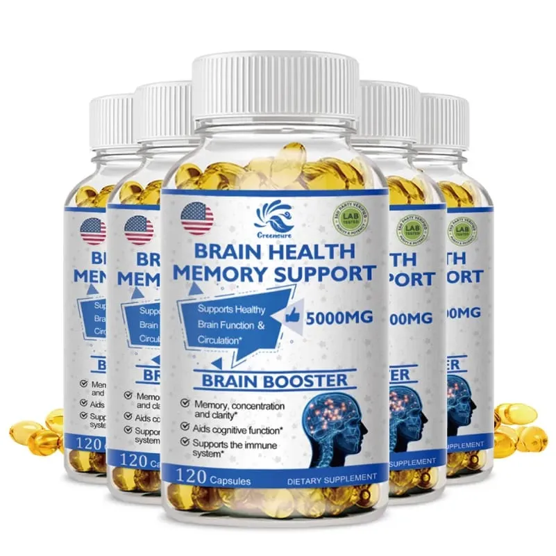 Brain Capsules with Ginkgo Biloba B6 Memory Focus Intelligence Brain Function Health