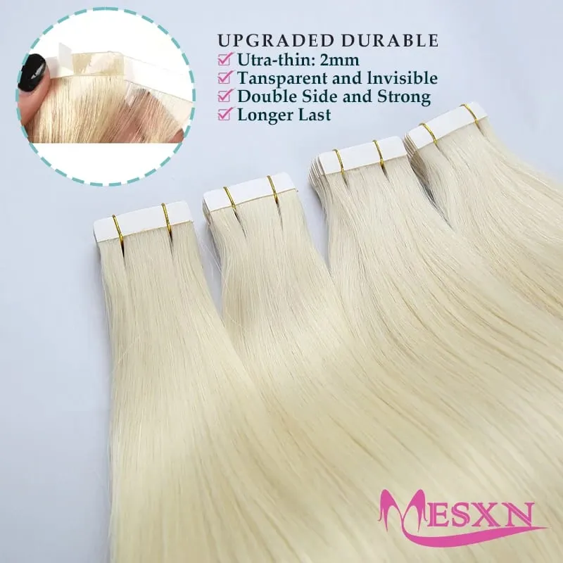 High Quality Tape in Extensions 100% Human Hair Invisible SKin Weft 12"-22" inch 613 color Adhesive Real Natural Hair For Women — image 3