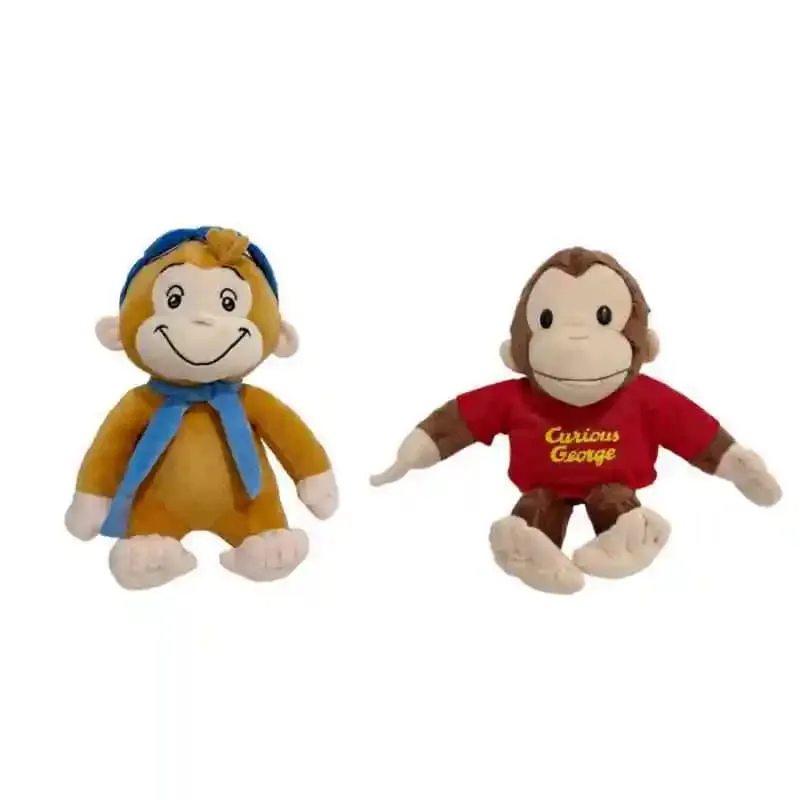 New Anime Fire Dept Firefighter Curious George Plush Cute Baby Curious George Monkey Plush Soft Animals Plushie Pillow Doll Toy