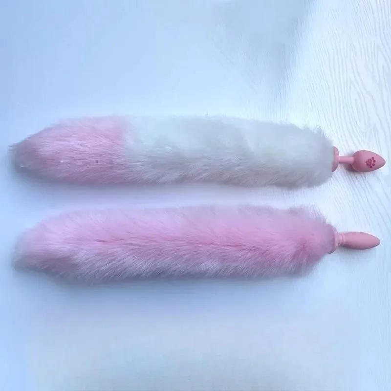 Small Silicone Butt Plug Dildo Vaginal Plug with Detachable Fake Soft Fox Rabbit Tail for Couple Anal Bead Dilator Sex Toys — image 2