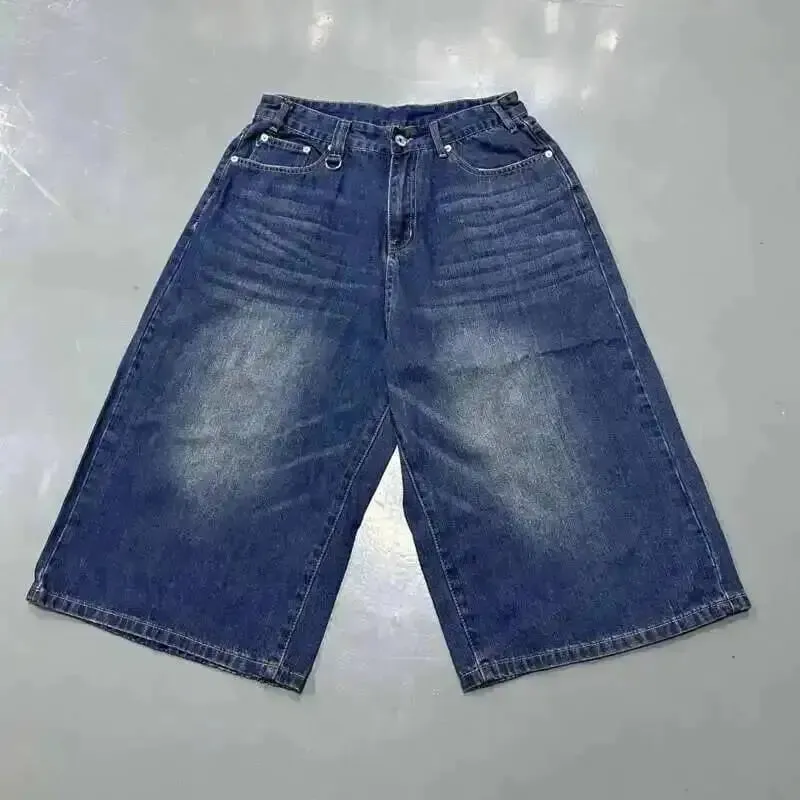 Summer Men's Denim Pants Old Blue Washed Male Jeans Straight Casual Menwear Loose Wide Leg Trousers New Fashion 9C354 — image 20
