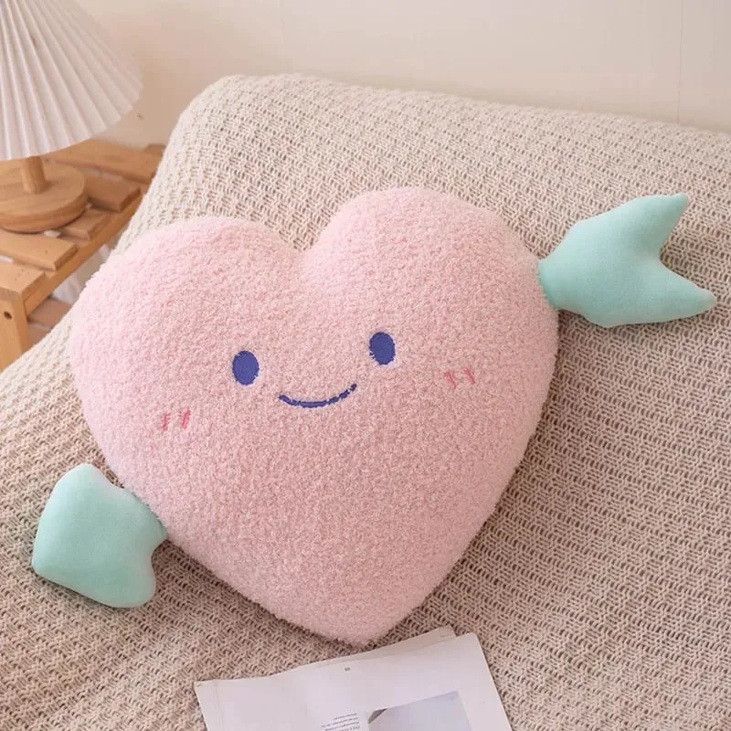 Soft Plush Rainbow Throw Pillow Stuffed Heart Pumpkin Hug Cushion Unicorn Plush Toy Massage Pillow for Girl Bedroom