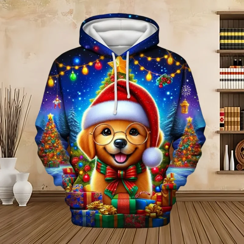 2025 Merry Christmas Graphic Sweatshirts Tree Pullover Hoodies for Men Clothes Santa Claus Hoody Snowman Sweatshirts Unisex Top — image 11