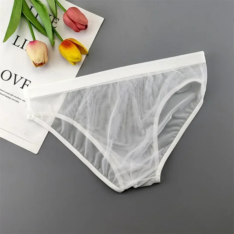 Pakaian Dalam Transparan Ukuran Plus Celana Dalam Seksi Tembus Pandang untuk Pria dengan Kantong Nilon Hombre Slip Celana Dalam Pria Sejuk XL-4XL — image 4