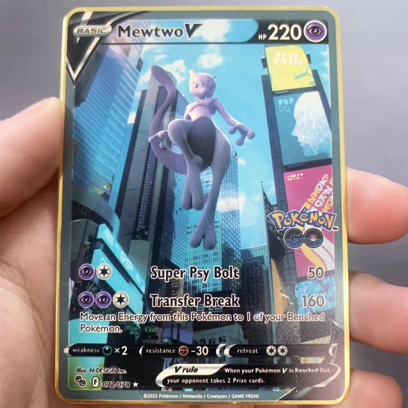 ภาษาอังกฤษโลหะการ์ด Pokemon DIY Arceus Mewtwo Charizard Pikachu เหล็กเงา Pokémon GX Vmax EX เกมคอลเลกชันเด็กการ์ดของเล่นของขวัญ — image 26