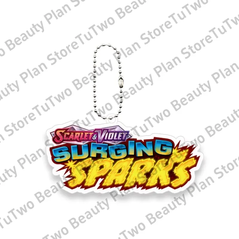 Pocket Monster Ptcg Logo Creative Acrylic Keychain Toys Scarlet and Violet Logo Diy Series Game Collection Card Pendant Kid Gift — image 11