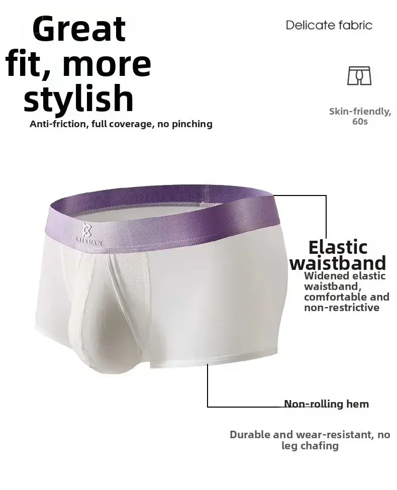Ropa interior de seda de hielo de verano para hombre, Bóxer de secado rápido, pantalones cortos ligeros, transpirables, abertura lateral Separable, bragas no desmontables — image 8