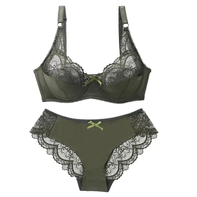 2026 New Sexy BCDE Bras Set Push Up Underwear For Women Lace Bow Red White Purple Green Black Beige Plus Size Lingerie — image 3