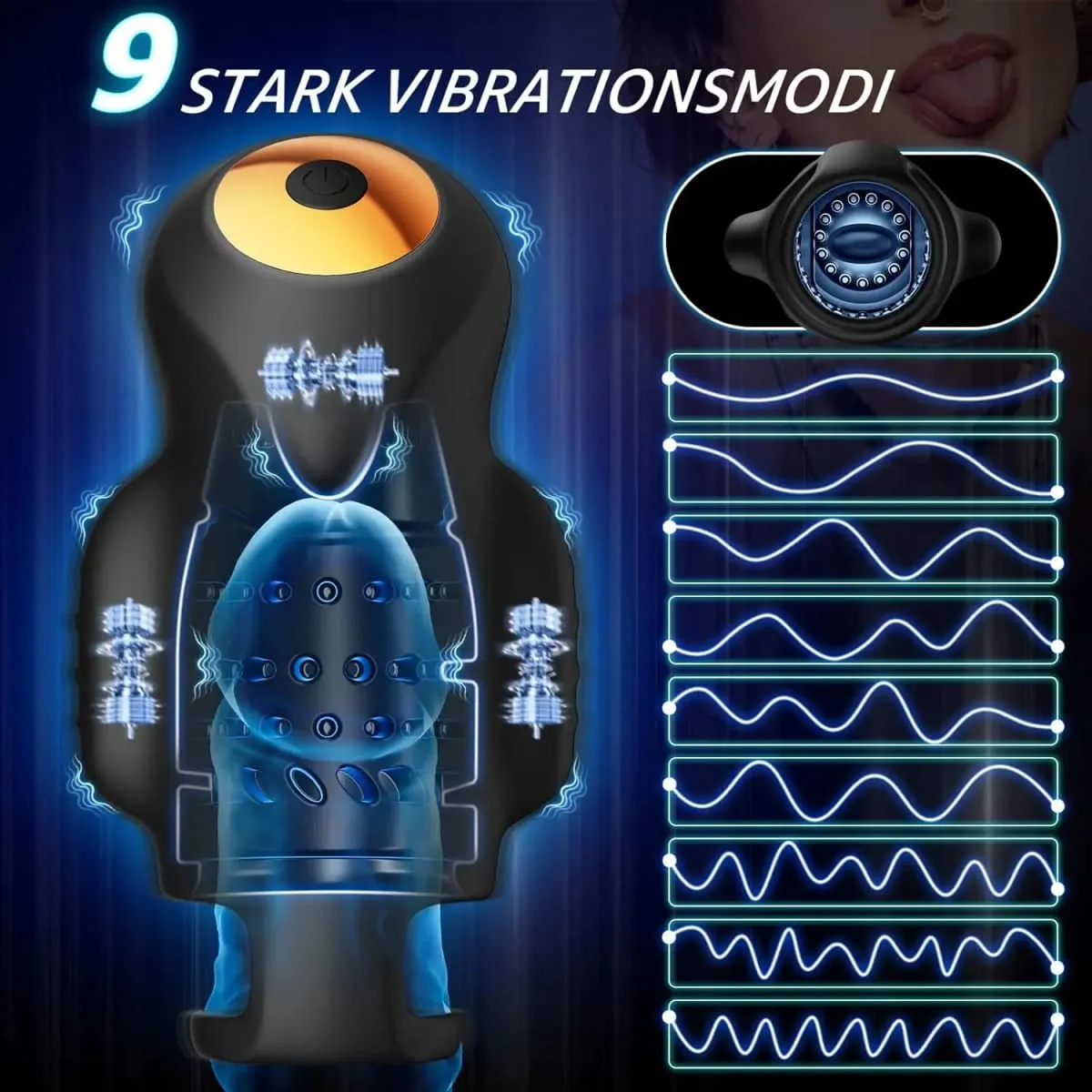 Male Masturbator Pennis Vibrator 10 Vibrating 3 Motors Stroker with App Control 360° Wrapping Sex Toy for Training for Men — image 2
