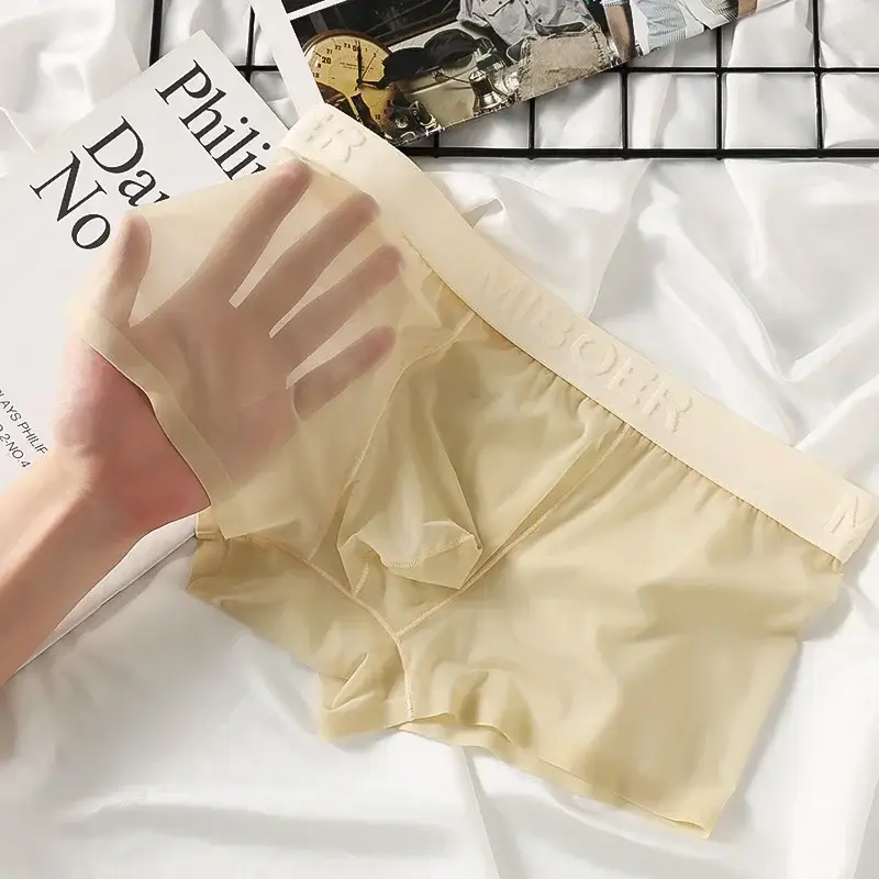Mens Underwear Breathable Mesh Boxer Shorts Low Waist Boxers Breathable Mesh Classic Panties — image 8