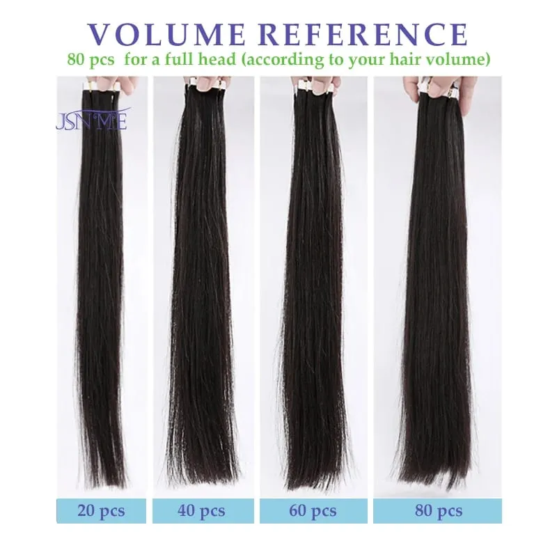 Mini Tape In Human Hair Extensions Natural Seamless Invisible SKin Weft Remy Human Hair Black Brown Blonde For Salon