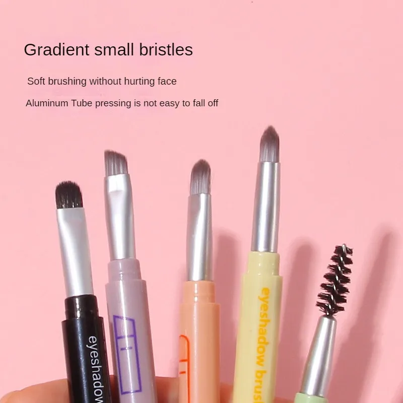 4 IN 1 Multifunctional Makeup Brushes Set Makeup Gadget Detachable Lip Eyeshadow Brush Sponge Eyeshadow Brush for Home Travel — image 3