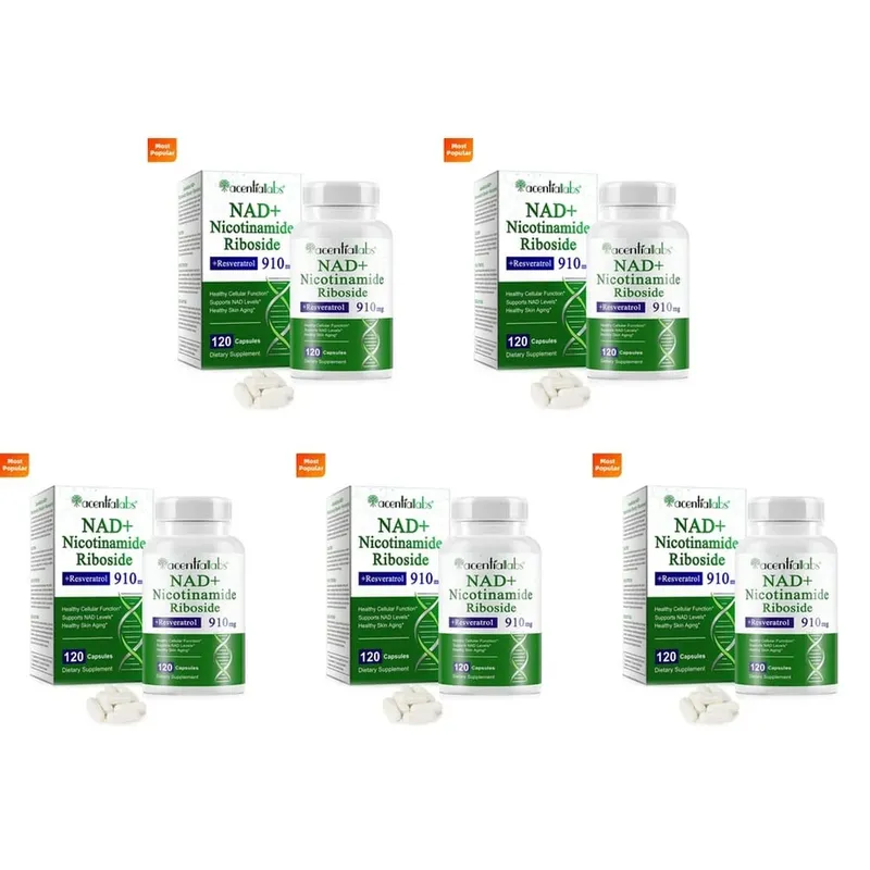 NAD+ Nicotinamide Riboside Capsules with Resveratrol & Quercetin for Cellular Health & NAD+ Levels Support Adults 120 Capsules — image 10
