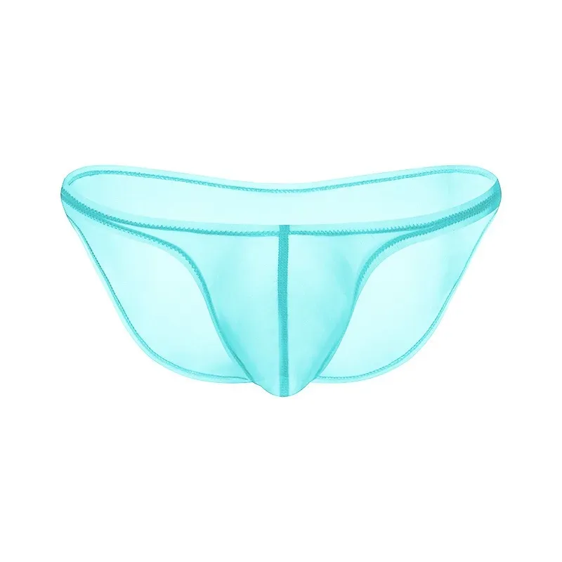 남성 속옷 섬세한 얼음 실크 투명 삼각형 팬티 성격 낮은 허리 팬티 — image 26