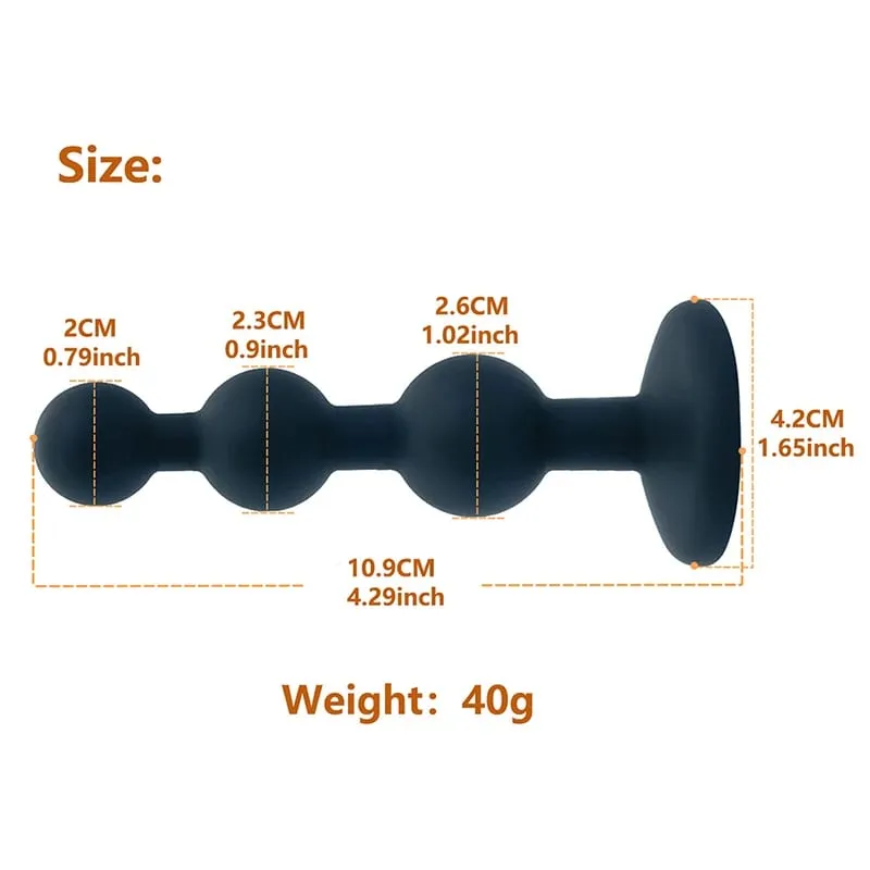 Black Silicone 3 Ball Anal Beads Sex Anal Plug Crystal Base Butt Plug Analplug But Plug Anal Trainer Toys Sex Toys For Woman — image 3