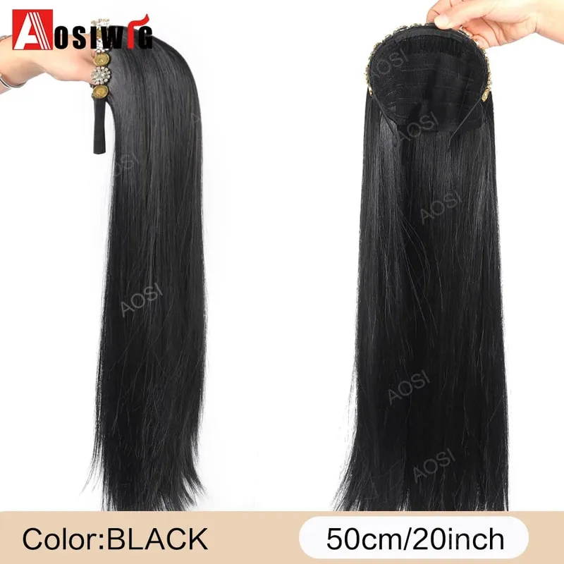 Synthetic Long Curly Half Head Style Wig Heat Resistant Hair Costume Christmas Party Cosplay Natural False Hairpieces — image 14