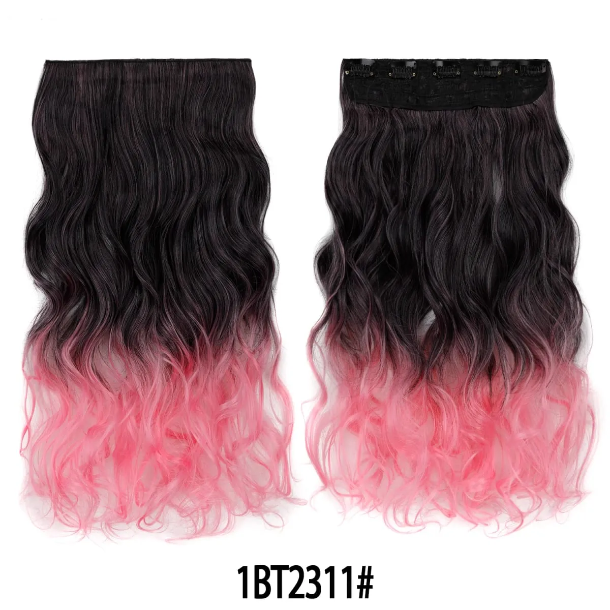 Jeedou One Piece 5 Clips Wavy Ombre Clip In Hair Extensions Long Water Wave Συνθετικά Σγουρά Μαλλιά Κομμάτι Rainbow Χρωματιστά Μαλλιά — image 11