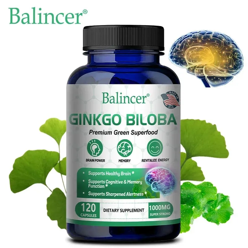 Ginkgo Biloba Extra Strength 1000mg Per Serving - Supports Brain Function and Memory Support 120 Vegetarian Capsules — image 1