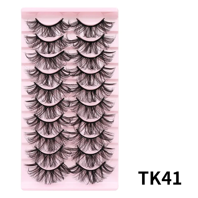 10 Pairs Russian DD Curl Bulk Fluffy Strip Lashes Natural Soft False Eyelashes Reusable Handmade Eye Lashes for Daily&Party — image 24