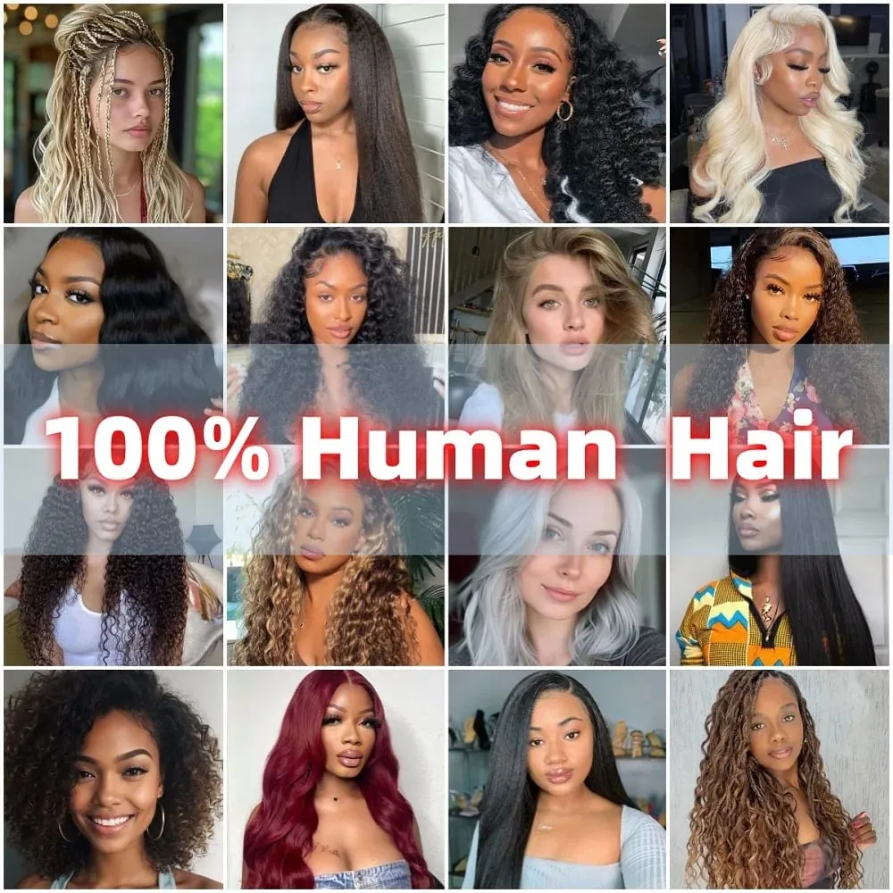 100% Real Human Hair Blonde Clips In Hair Extensions Bundles Natural Black Bulks Blonde 613 Piano Colored Brazilian Hair 30 inch — image 8