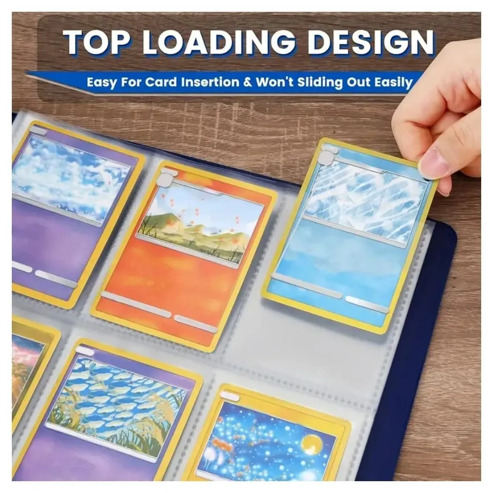 1800 Pockets 11-Ring Binder Double-Sided Trading Card Pages Sleeves 9-Pocket Clear Plastic Game Card — image 3