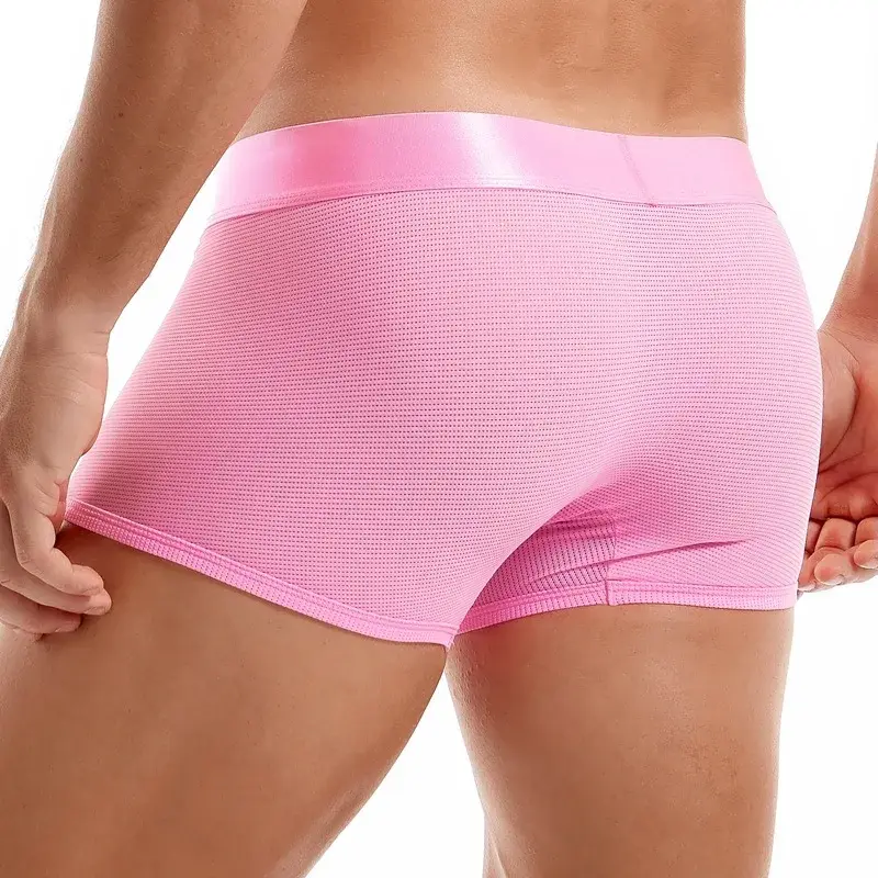 Sexy Underwear Mens Flat Corner Pants Ice Silk Breathable Youth Quadrangle Pants Guard Pants Mesh Quick Drying — image 12