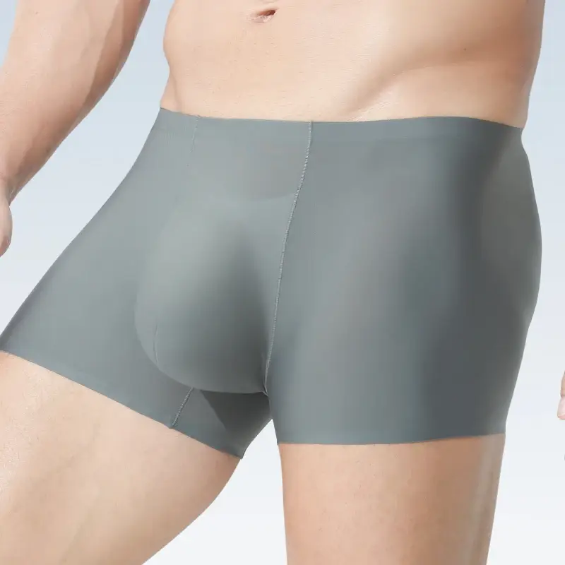 Herrenunterwäsche Herren Großhandel Eisseide Nahtlose Boxershorts Antibakteriell Atmungsaktiv Sport Sommer Dünn Komfort Boxer Bri — image 5
