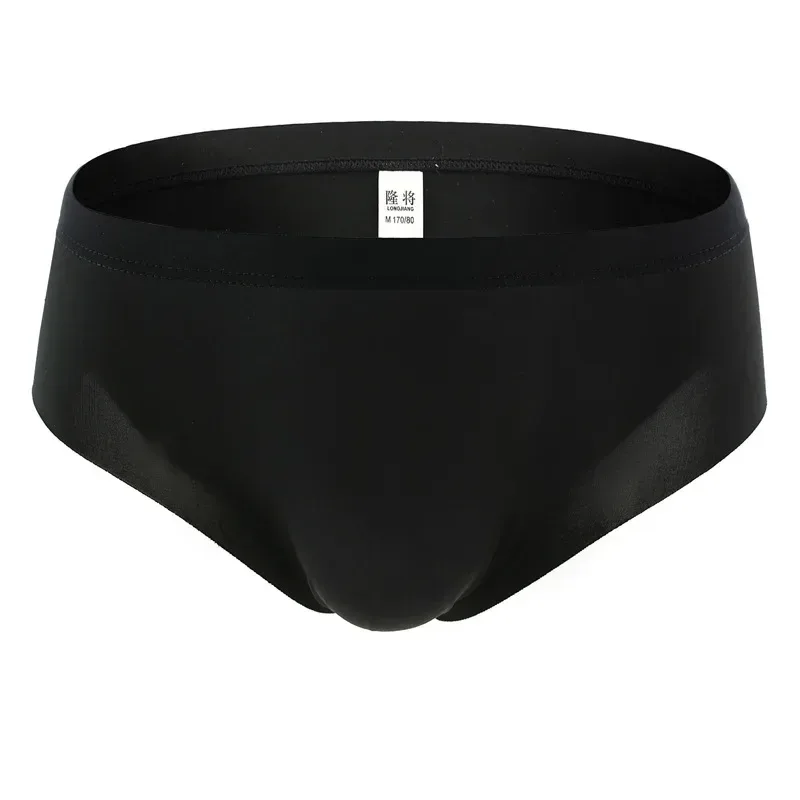 Men's Ice Silk Seamless Underwear Briefs Sexy U Convex Ultra-Thin Breathable Man Underpants Boxers