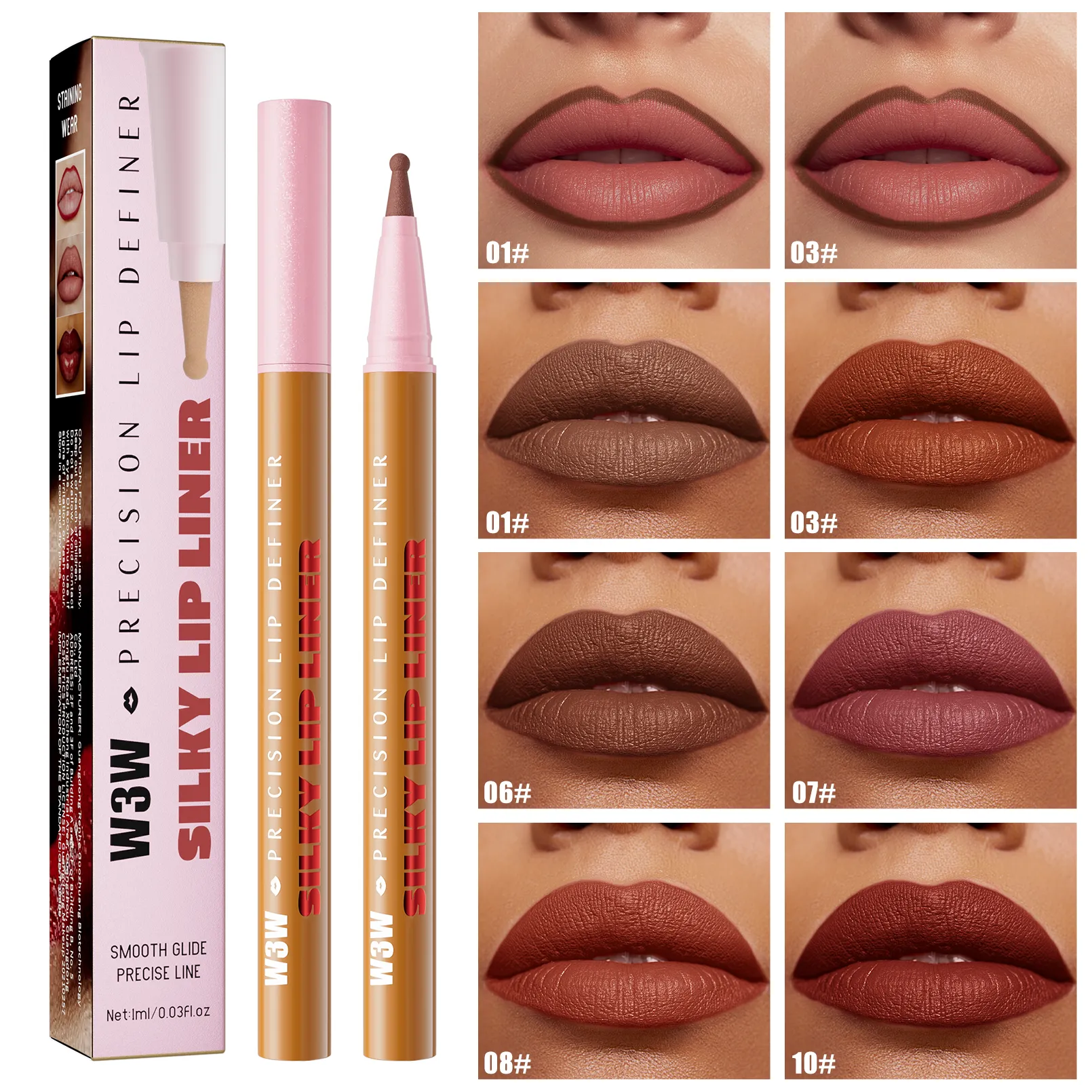 Longwear Liquid Lip Liner Waterproof 24 Hour Long Lasting Lip Liner Stain Marker Pen 2-in-1 Matte Semi Permanent Lipliner — image 6