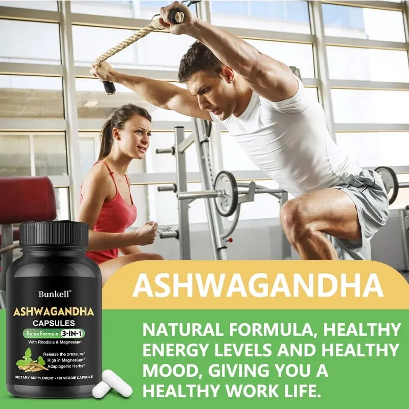 Pure Ashwagandha Root Extract Capsules With Magnesium for Natural Mood Stress Focus Brain Energy Sleep Health Support — image 4