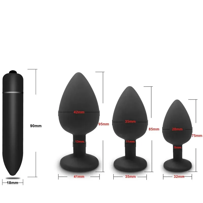 4pcs Soft Silicone Anal Plug Mini Erotic Bullet Vibrator Butt Plug Sex Toy for Men Women Gay Couples Anal Prostate Stimulator — image 8