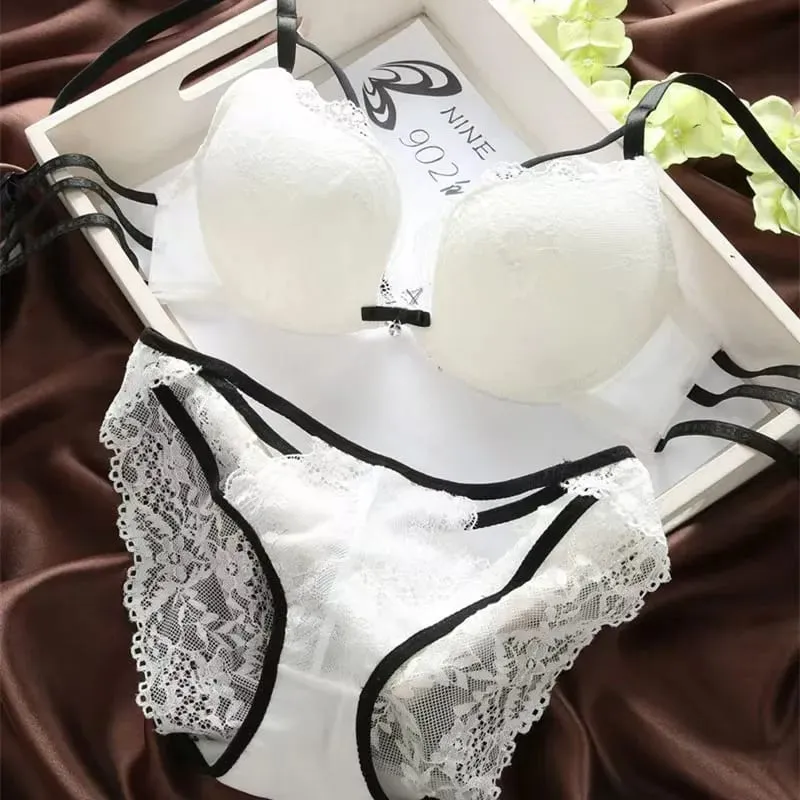 Sexy Lace Lingerie Women's Backless Thickened Bra Small Breasts Gathering Upper Support Push Up Bra — image 2