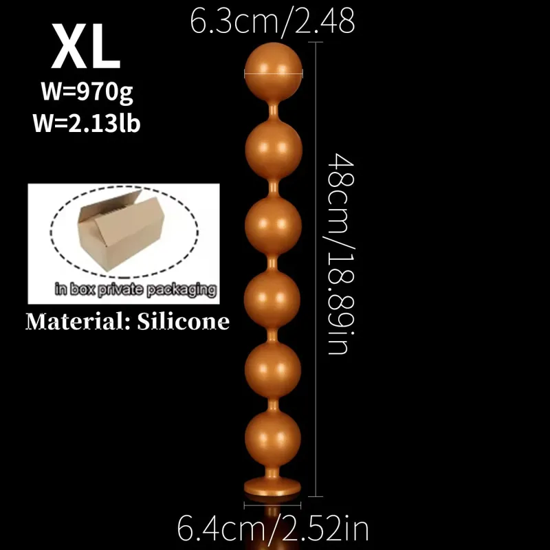 Super Lunghe Palline Anali Spina Anale Massaggio Prostatico Grande Butt Plug Palline Vaginali Stimolazione Anale Tirare Tallone Dildo Profonda giocattoli del sesso anale — image 12