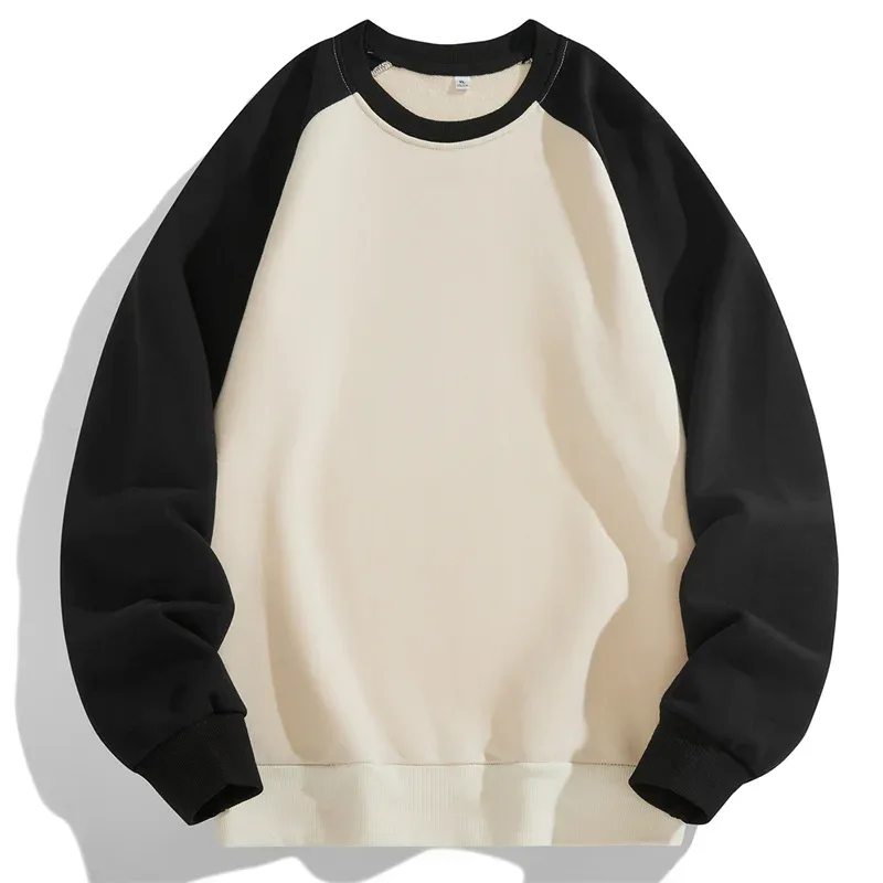 Spring Autumn Men's Sweatshirts Fashion Patchwork Long Sleeve O-Neck Loose Streetwear Pullovers Casual Hoodies Sweatshirt Men — image 22