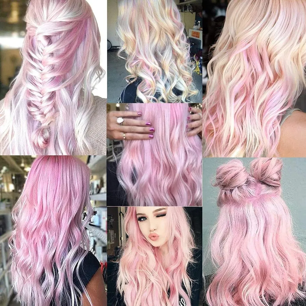 22 inches Colored Party Highlights Clip in Hair Extensions for Girls Multi-colors Straight Hair Synthetic Hairpieces — image 5