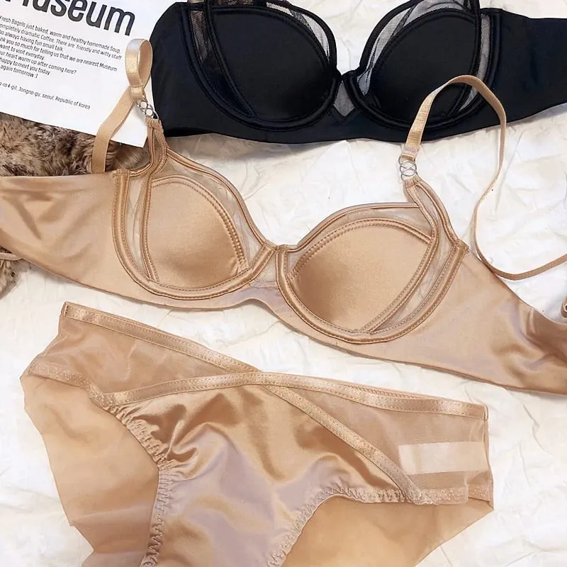 1 ensemble/ensemble de sous-vêtements pour femmes, soutien-gorge Push Up en dentelle, bonnet fin, confortable, brassière d'été en maille respirante, ensemble de Lingerie — image 7
