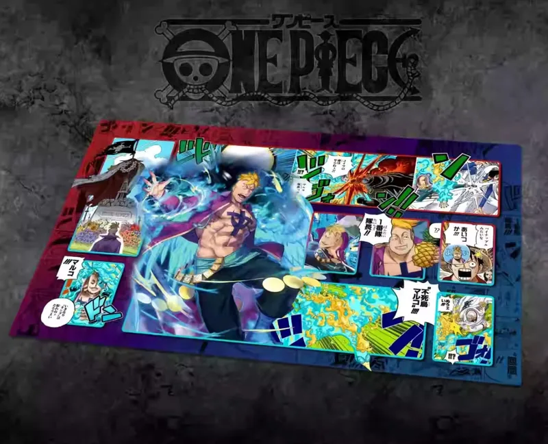 60*35cm Anime One Piece OPCG GAME Card PlayMat Comic Series New Four Emperors Teach Shankusu Buggy Luffy Chopper Collection Toys