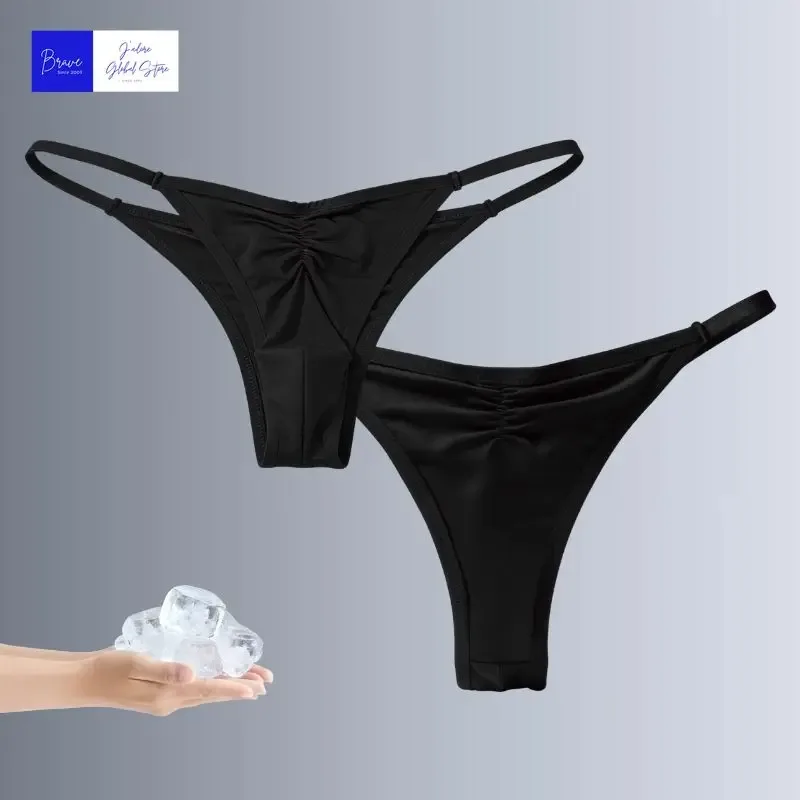 Abd boyutu erkek buz ipek Thongs külot seksi alçak G-String nefes dikişsiz t-geri spor spor iç çamaşırı artı boyutu — image 8
