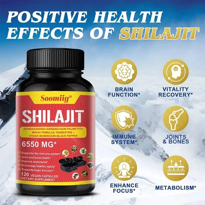 Pure Himalayan Shilajit Capsules - Supports Healthy Aging Bones and Joints Improves Energy Endurance and Muscle Recovery — image 2