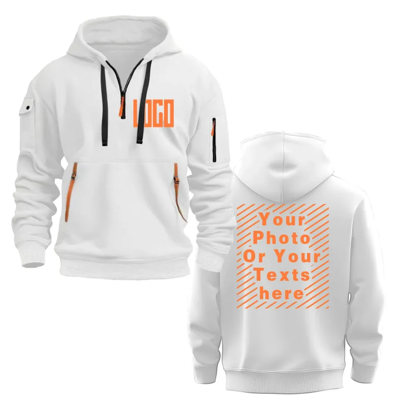 Customized DIY Printed Hoodies for Men and Women, Loose Casual Sportswear with Zipper, Long Sleeved Hoodies with Multiple Pocket — image 4