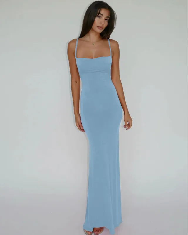 Hugcitar Summer Solid Sleeveless Backless Elegant Sexy Bodycon Y2K Maxi Prom Dress Women Clothes Birthday Party Casual Y2K — image 19