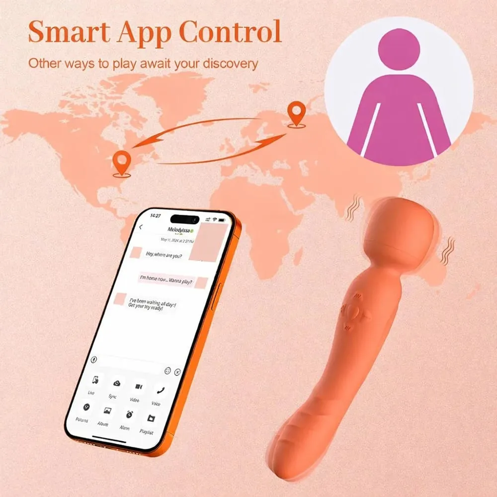 Smart APP Bezdrátový dálkový AV Vibrátor Kouzelná hůlka Výkonný stimulátor klitorisu bodu G Sexuální hračka pro ženy USB dobíjecí voděodolný dospělý