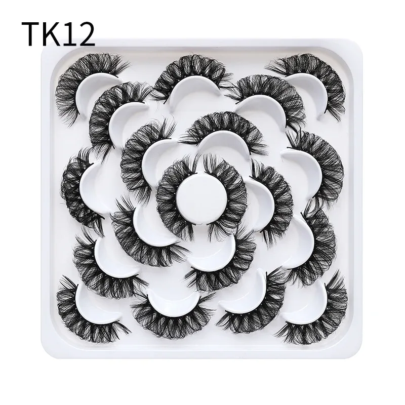10 Pairs Russian DD Curl Bulk Fluffy Strip Lashes Natural Soft False Eyelashes Reusable Handmade Eye Lashes for Daily&Party — image 15
