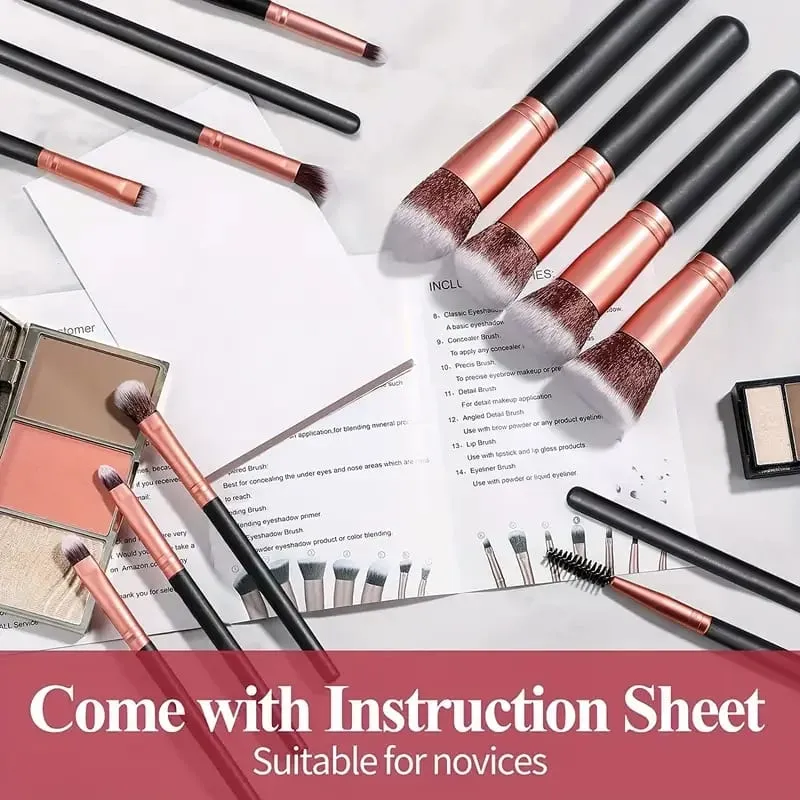 Professional 3/14/16Pcs Makeup Brushes Set Soft Fluffy Eye Shadow Foundation Concealer Blending Blush Brushes Women Beauty Tools — image 5