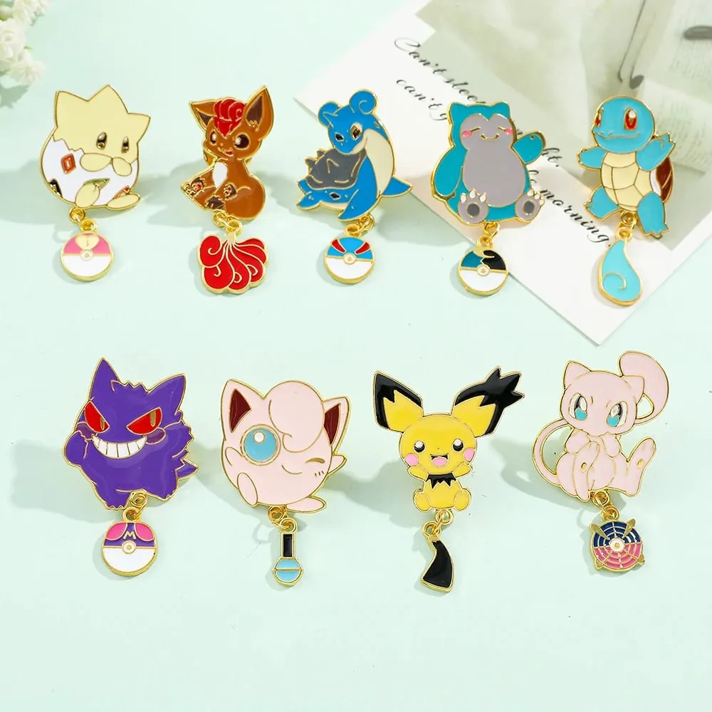 Enamel Pins Set - Cute Pikachu Squirtle Charmander Brooches for Backpacks Jackets - Anime Cartoon Badges Gift for Fans — image 5