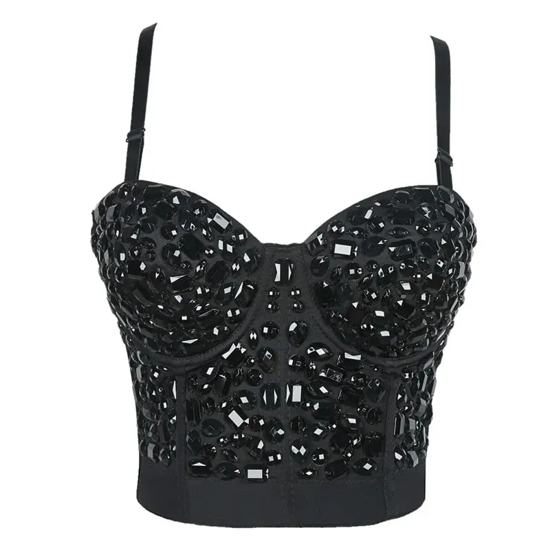 Visivane Rivet Beading y2k Tank Tops Women Bra Blusas Short Corset Woman Clothing Stage Party Shaper Ladies Crop Shirt Camis — image 25