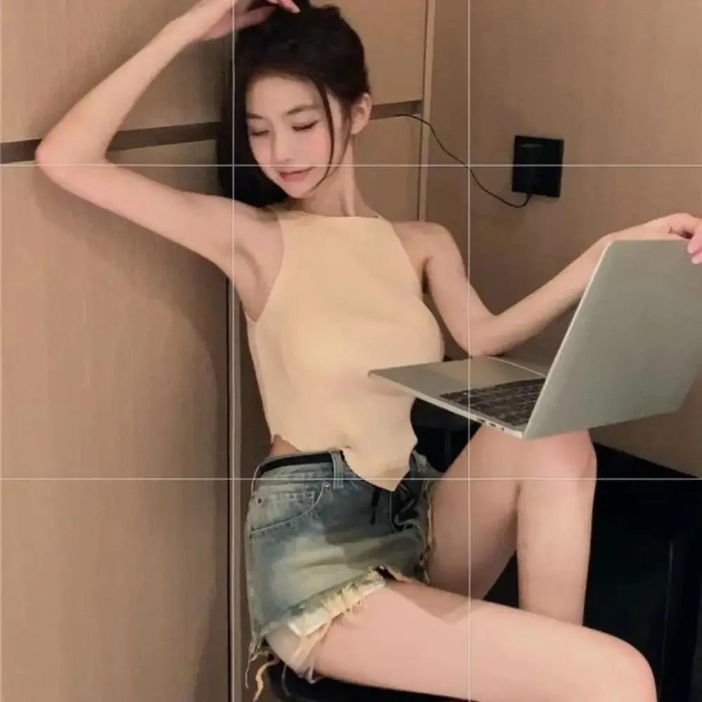 New Summer Sexy Sweet Cool Sling Temperament Slim Short Top Spice Girl Casual Sleeveless Top Street — image 6